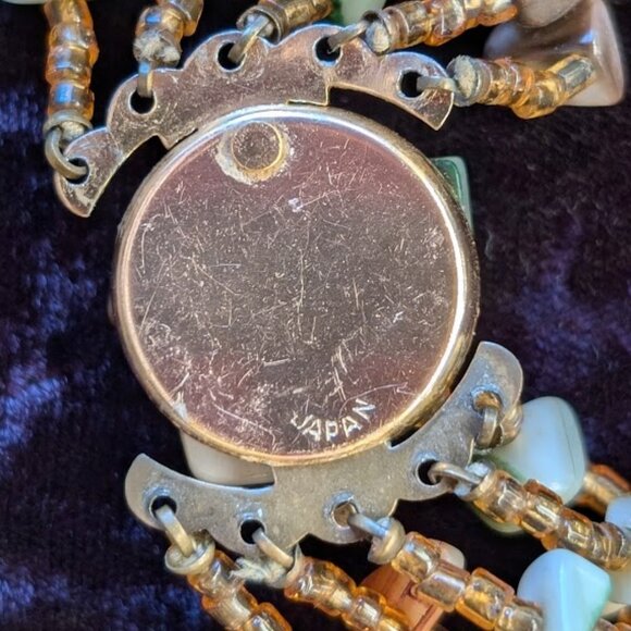 Vintage Multi-strand Shell & Glass Bead Necklace, Made in Japan - Southwest Hues - Picture 7 of 16